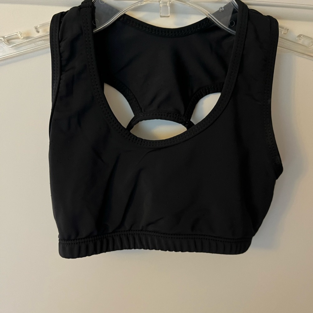 Gia Mia Black Dance Sports Bra Strappy Back Top